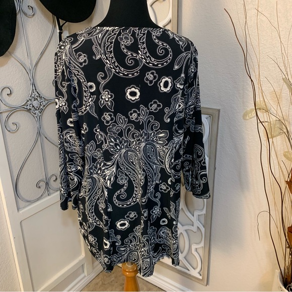 Est 1946 swirl design fabric tunic top shirt blouse - Picture 3 of 11